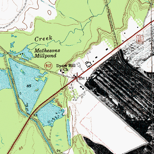 Topographic Map of Dyers Hill, SC