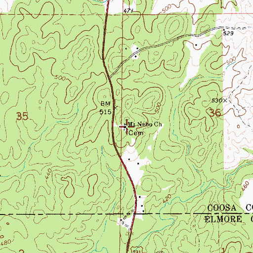 Topographic Map of Mount Nebo Church, AL
