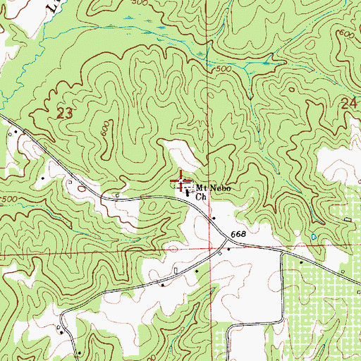 Topographic Map of Mount Nebo Church, AL
