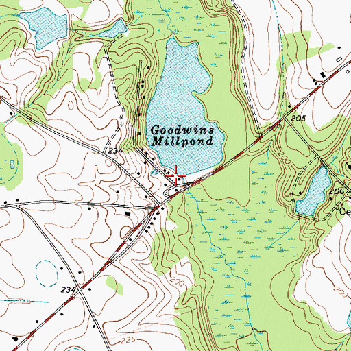 Topographic Map of Goodwins Mill (historical), SC