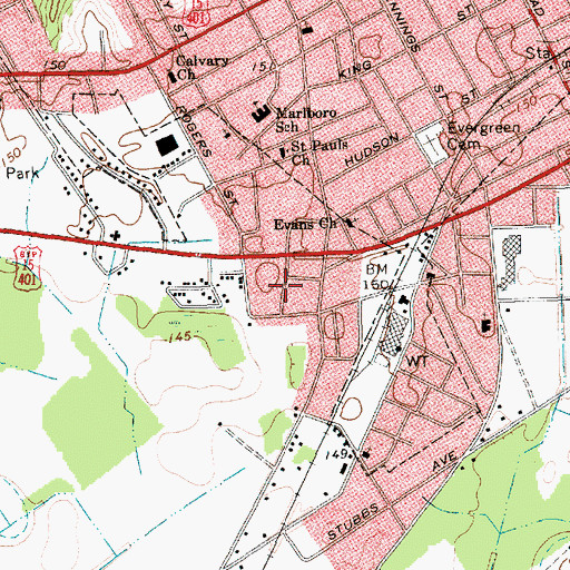 Topographic Map of Grace Heights, SC
