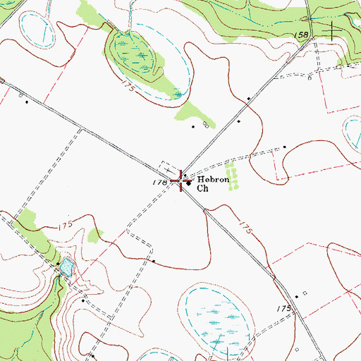 Topographic Map of Hebron, SC