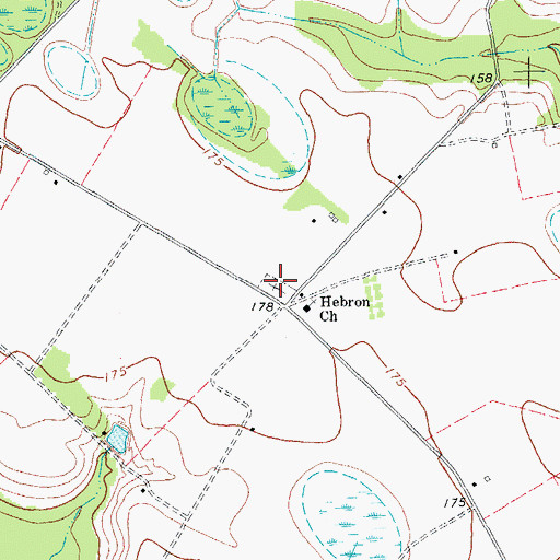 Topographic Map of Hebron Cemetery, SC