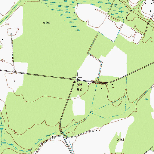 Topographic Map of Hunts Bluff School (historical), SC