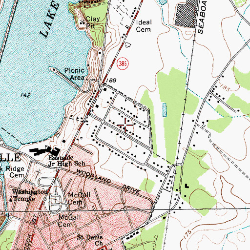Topographic Map of Lake Terrace, SC