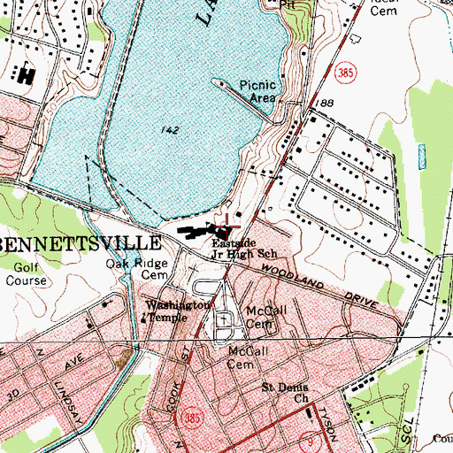 Topographic Map of Marlboro County Industrial and High School (historical), SC