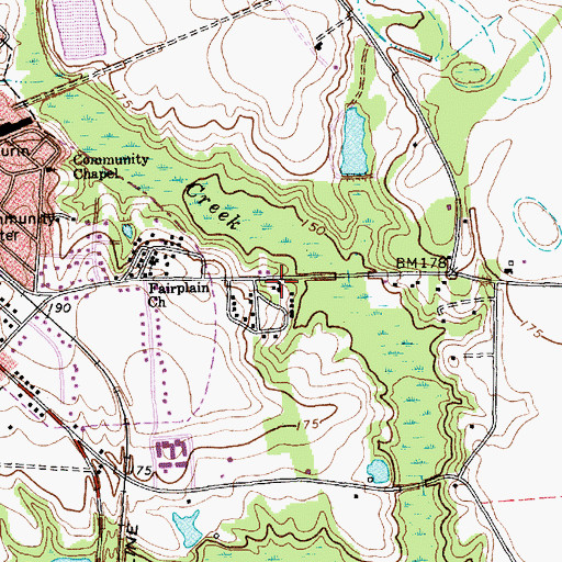 Topographic Map of McCall Church, SC