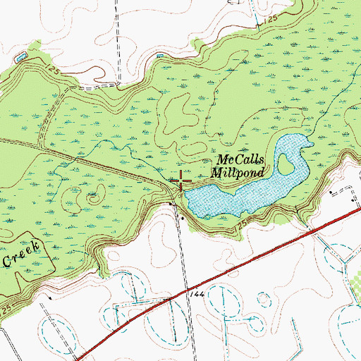 Topographic Map of McCalls Mill (historical), SC