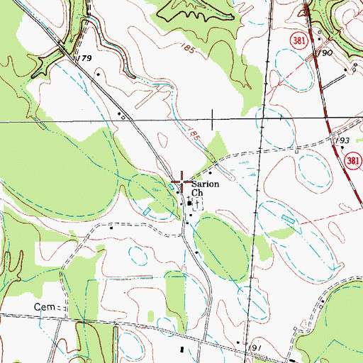 Topographic Map of McDonalds, SC