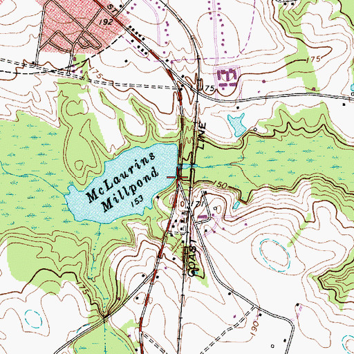 Topographic Map of McLaurins Mill (historical), SC