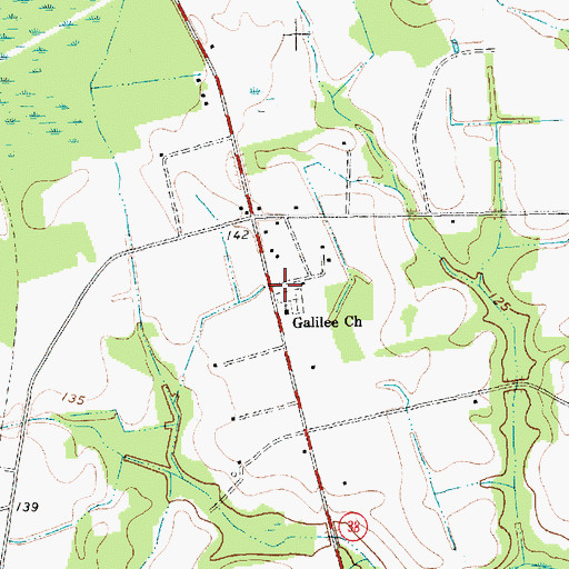 Topographic Map of New Galilee School (historical), SC