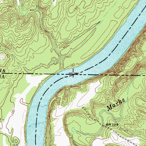 Topographic Map of Parkers Ferry (historical), SC