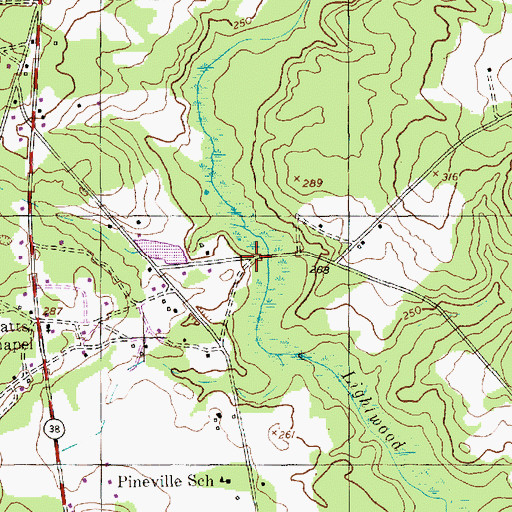 Topographic Map of Quicks Mill (historical), SC