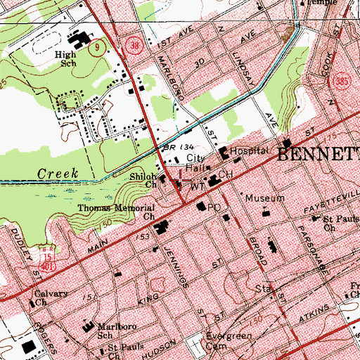 Topographic Map of Saint Michael Methodist Church, SC