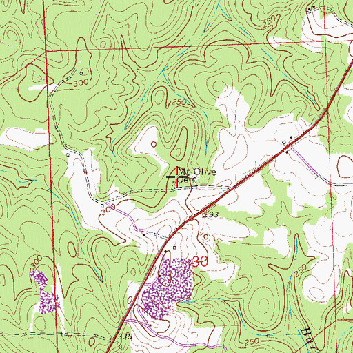 Topographic Map of Mount Olive Cemetery, AL
