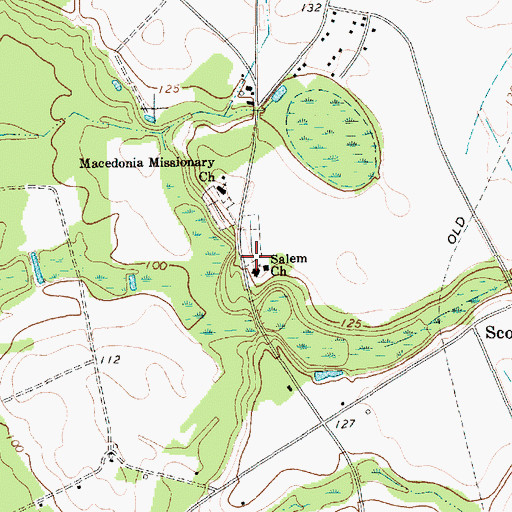 Topographic Map of Salem School (historical), SC