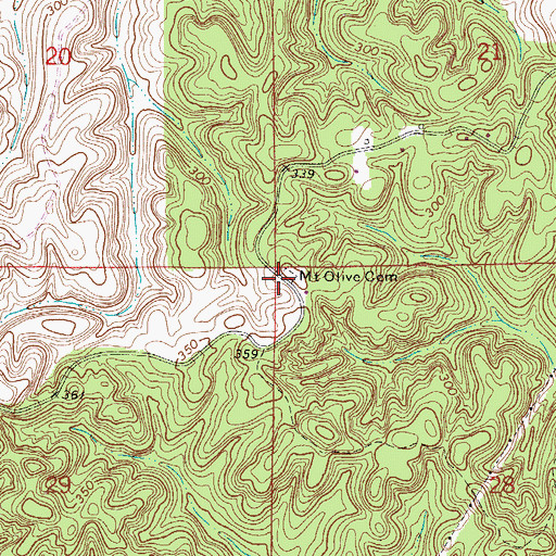 Topographic Map of Mount Olive Cemetery, AL