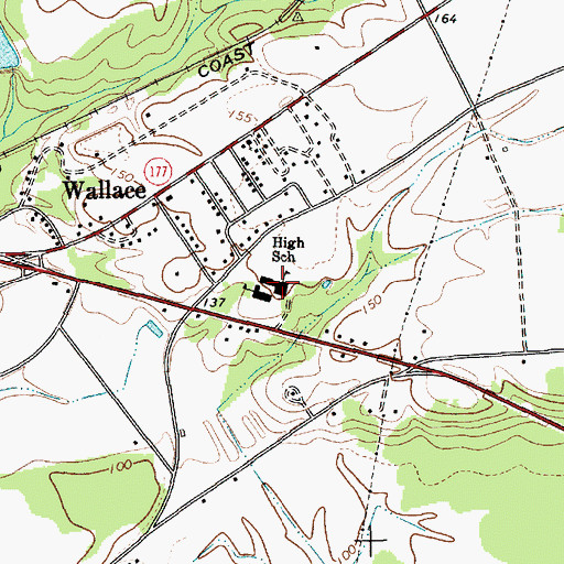Topographic Map of Wallace Elementary School, SC