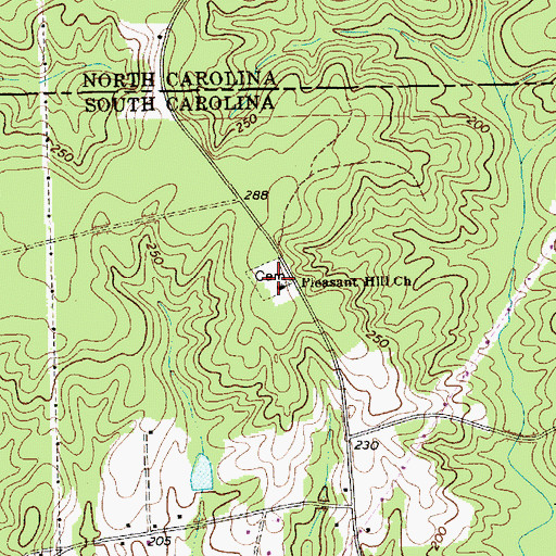 Topographic Map of Pleasant Hill Methodist Church Cemetery, SC