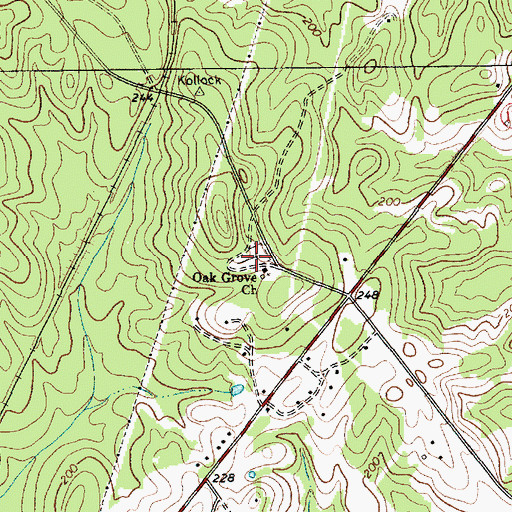 Topographic Map of White Oak Cemetery, SC