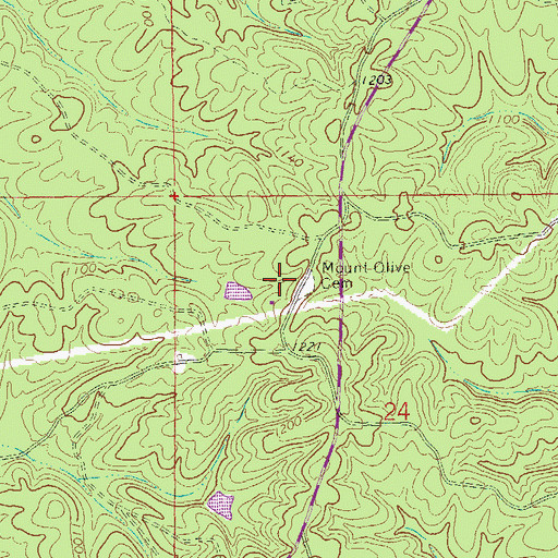 Topographic Map of Mount Olive Cemetery, AL