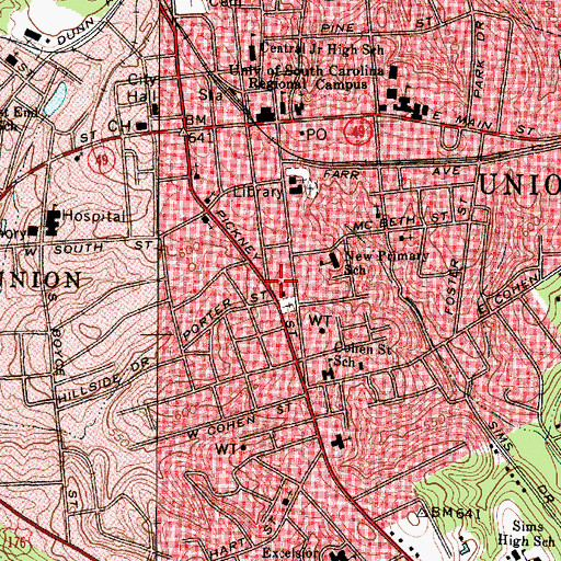 Topographic Map of Augsburg Evangelical Lutheran Church, SC