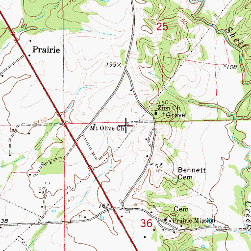 Topographic Map of Mount Olive Church, AL