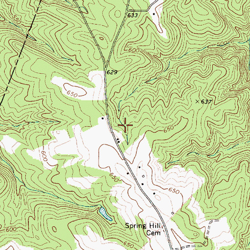 Topographic Map of Blackstock Road Cemetery, SC