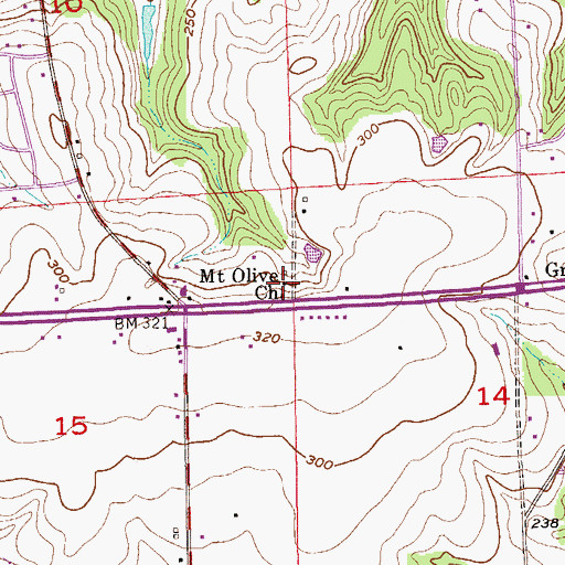 Topographic Map of Mount Olive Church, AL