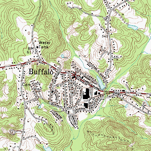 Topographic Map of Buffalo Elementary School, SC