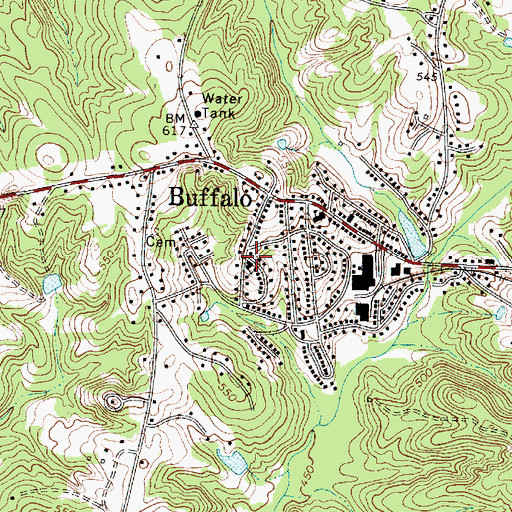 Topographic Map of Buffalo United Methodist Church, SC