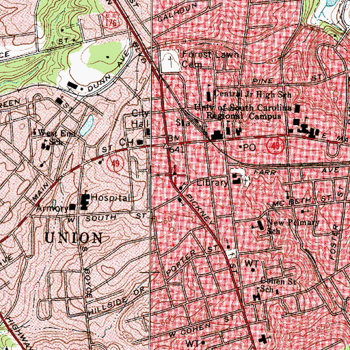 Topographic Map of Church of Christ, SC