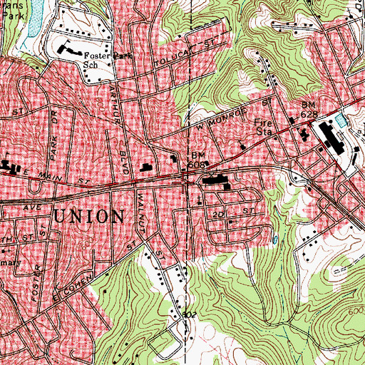 Topographic Map of Church of God, SC