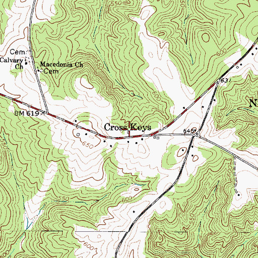 Topographic Map of Cross Keys School (historical), SC