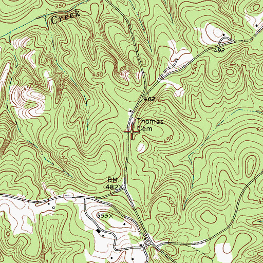 Topographic Map of Evergreen Church (historical), SC