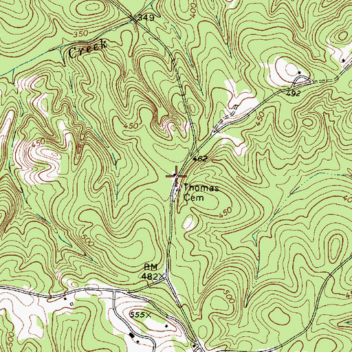 Topographic Map of Evergreen School (historical), SC