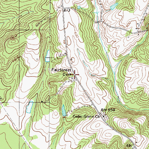 Topographic Map of Fairforest Baptist Church (historical), SC