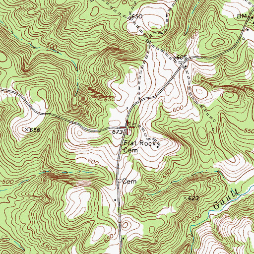 Topographic Map of Flat Rock (historical), SC