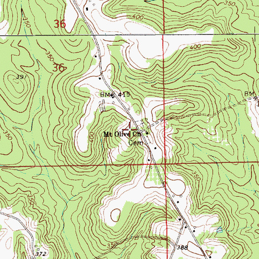 Topographic Map of Mount Olive Church, AL