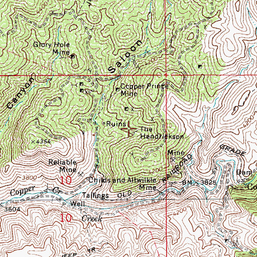 Topographic Map of The Hendrickson, AZ