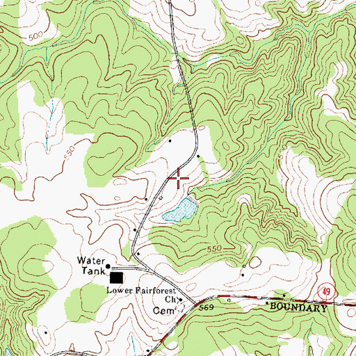Topographic Map of Gibbs Cemetery, SC
