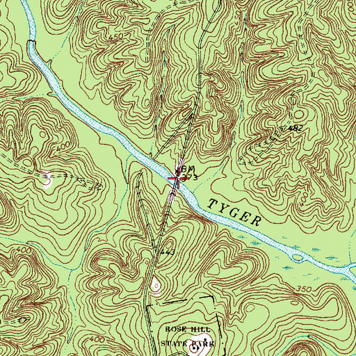 Topographic Map of Gist Bridge, SC