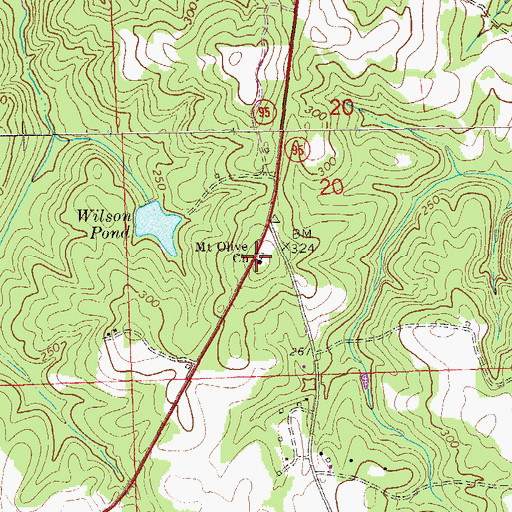 Topographic Map of Mount Olive Church, AL