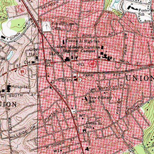 Topographic Map of Grace United Methodist Church, SC