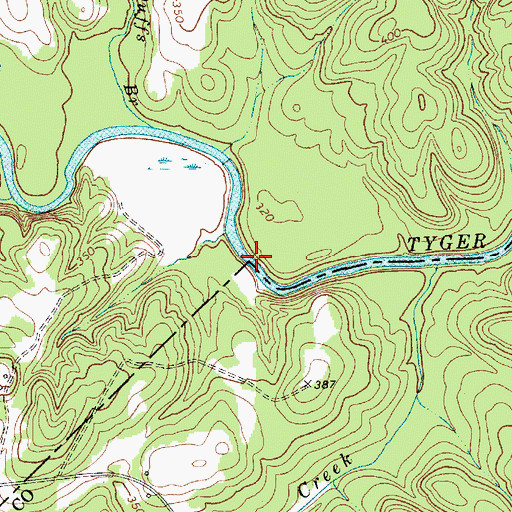Topographic Map of Greenshaws Ford, SC