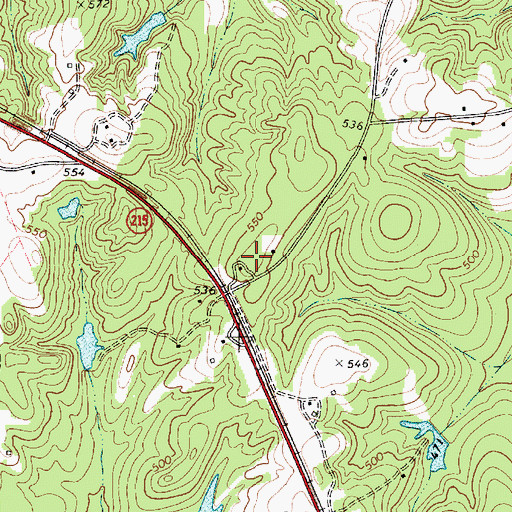 Topographic Map of Gregory Cemetery, SC