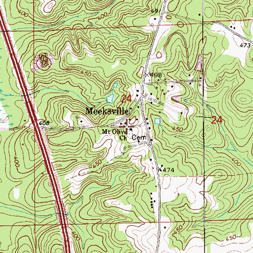 Topographic Map of Mount Olive Church, AL