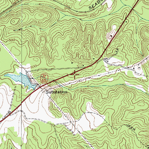 Topographic Map of Jeters Chapel School (historical), SC