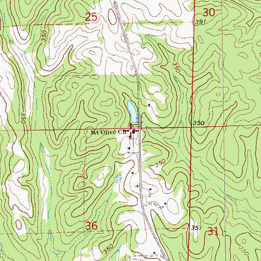 Topographic Map of Mount Olive Church, AL
