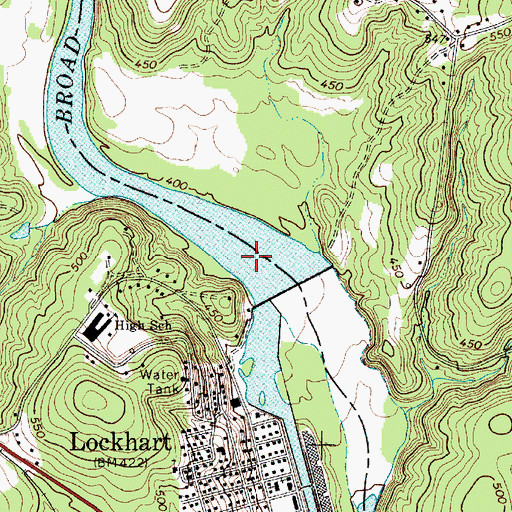 Topographic Map of Lockharts Upper Shoals, SC